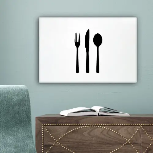 Bestek - Zwart - Simpel canvas 2cm klein -sfeer4