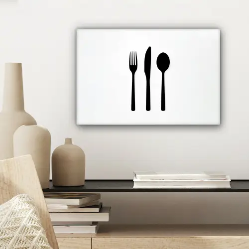 Bestek - Zwart - Simpel canvas 2cm klein -sfeer6