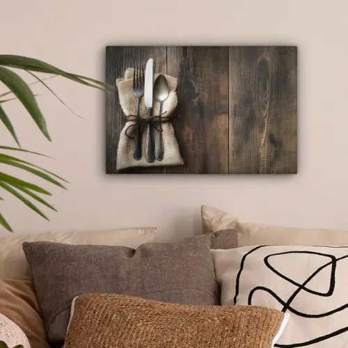 Bestek - Strikje - Zilver canvas 2cm klein -sfeer1