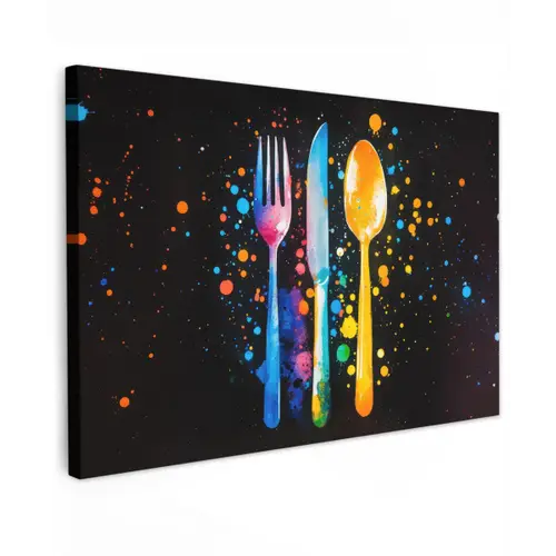 Bestek - Kleurrijk - Spetters canvas 2cm klein -z3d