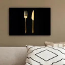 Bestek - Goud - Mes - Vork canvas 2cm klein -sfeer3