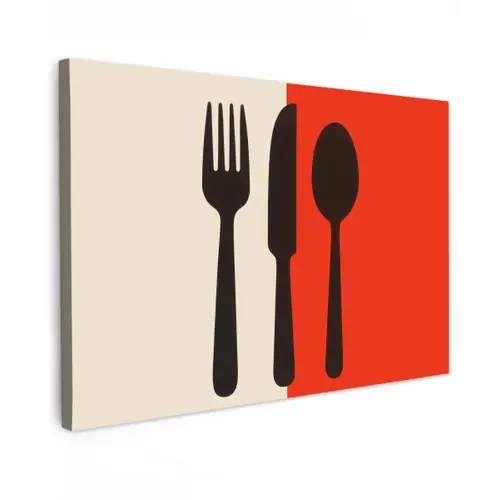 Bestek - Rood - Wit canvas 2cm klein -z3d