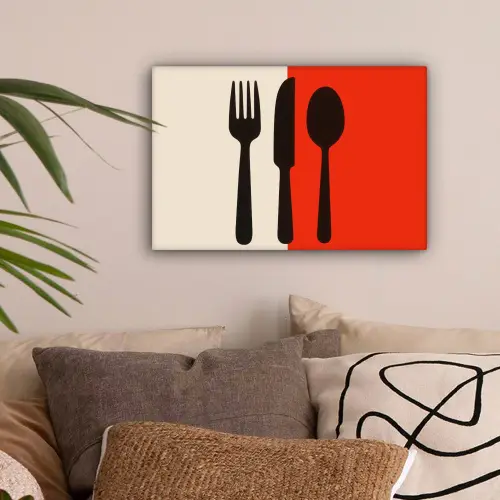 Bestek - Rood - Wit canvas 2cm klein -sfeer1