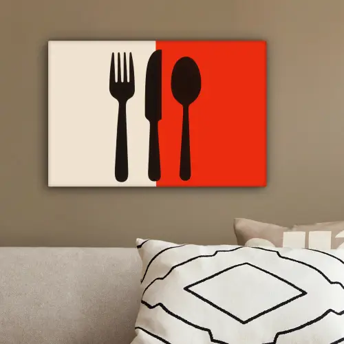 Bestek - Rood - Wit canvas 2cm klein -sfeer3