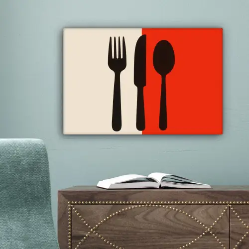Bestek - Rood - Wit canvas 2cm klein -sfeer4