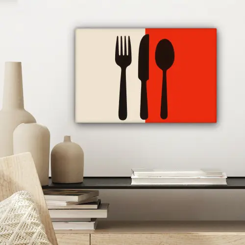 Bestek - Rood - Wit canvas 2cm klein -sfeer6