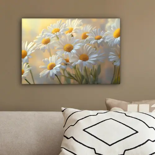 Madeliefjes - Wit - Zonlicht canvas 2cm klein -sfeer3