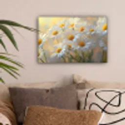 Madeliefjes - Wit - Zonlicht canvas 2cm klein -sfeer1