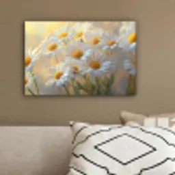 Madeliefjes - Wit - Zonlicht canvas 2cm klein -sfeer3