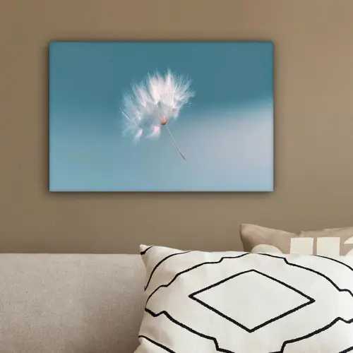Paardenbloempluisje - Blauw - Lucht canvas 2cm klein -sfeer3