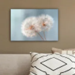 Paardenbloemen - Pluisjes - Wit canvas 2cm klein -sfeer3