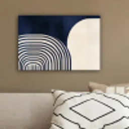 Donkerblauw - Abstract - Lijnen canvas 2cm klein -sfeer3