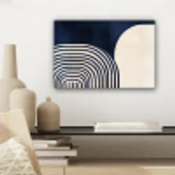 Donkerblauw - Abstract - Lijnen canvas 2cm klein -sfeer6