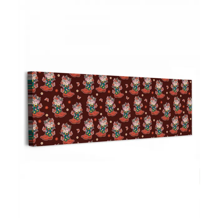 Donker - Cowboy - Laars - Patroon canvas 2cm klein 828 -z3d