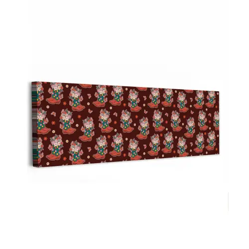 Donker - Cowboy - Laars - Patroon canvas 2cm klein 828 -z3d