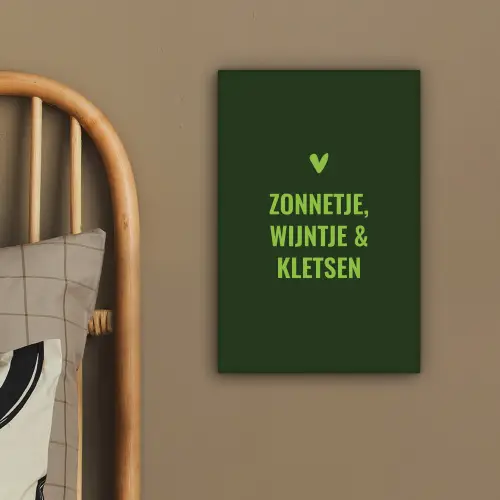 Donkergroen - Quote - Zon - Zomer canvas 2cm klein -sfeer3