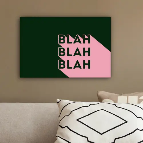 Donkergroen - Tekst - Schaduw - Grafisch canvas 2cm klein -sfeer3