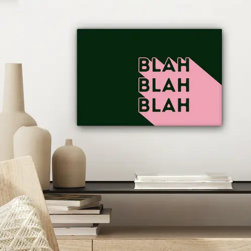 Donkergroen - Tekst - Schaduw - Grafisch canvas 2cm klein -sfeer6