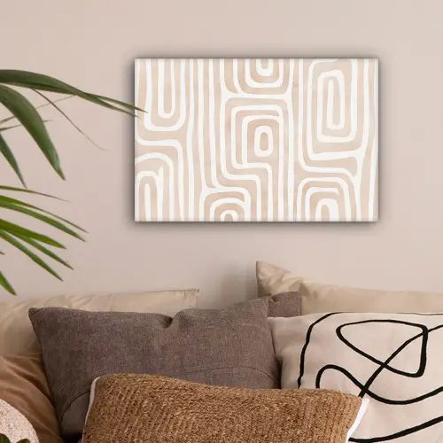 Decoratief - Labyrint - Beige canvas 2cm klein -sfeer1