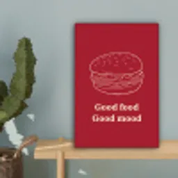 Dieprood - Lijntekening - Tekst - Hamburger canvas 2cm klein -sfeer4