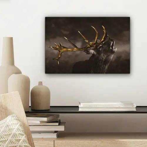 Hert - Black - Gold canvas 2cm klein -sfeer6
