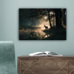 Hert - Bosbeek - Mystiek canvas 2cm klein -sfeer4