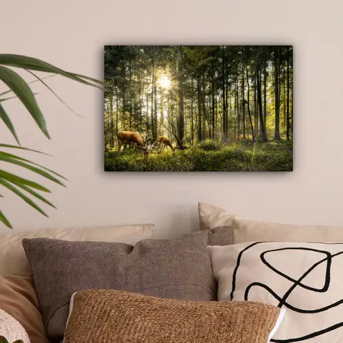 Hert - Natuur - Bos canvas 2cm klein -sfeer1