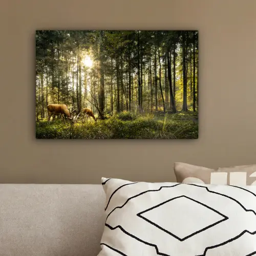 Hert - Natuur - Bos canvas 2cm klein -sfeer3