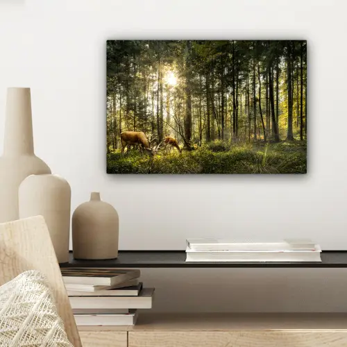 Hert - Natuur - Bos canvas 2cm klein -sfeer6