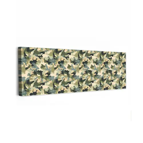 Woestijncamouflage - Zandkleurig - Groen - Patroon canvas 2cm klein 828 -z3d