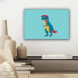 Dinosaurus - Blauw - Zonnebril canvas 2cm klein -sfeer6
