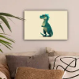 Dinosaurus - Turquoise - Stekels canvas 2cm klein -sfeer1