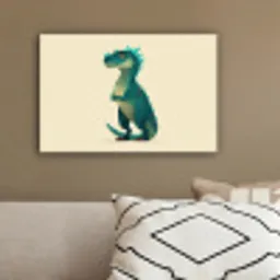 Dinosaurus - Turquoise - Stekels canvas 2cm klein -sfeer3