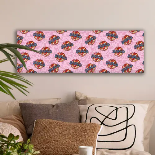 Disco - Bal - Patroon - Roze canvas 2cm klein 828 -sfeer1