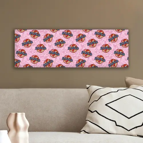 Disco - Bal - Patroon - Roze canvas 2cm klein 828 -sfeer3