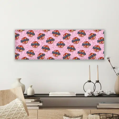 Disco - Bal - Patroon - Roze canvas 2cm klein 828 -sfeer6