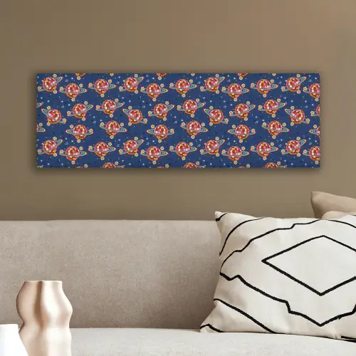 Disco - Blauw - Patroon canvas 2cm klein 828 -sfeer3