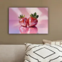 Disco - Fruit - Glitter - Strawberry canvas 2cm klein -sfeer3
