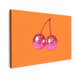 Discoballen - Kers - Spiegels - Roze canvas 2cm klein -z3d