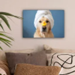 Hond - Badeend - Geel canvas 2cm klein -sfeer1