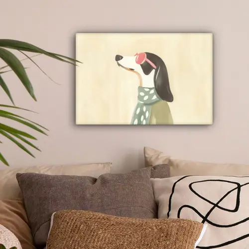 Hond - Zonnebril - Sjaal canvas 2cm klein -sfeer1