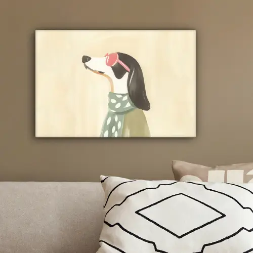Hond - Zonnebril - Sjaal canvas 2cm klein -sfeer3