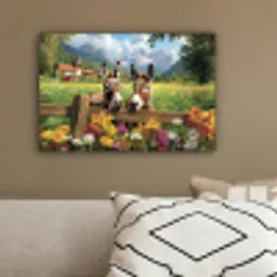 Ezels - Bloemen - Zomers canvas 2cm klein -sfeer3