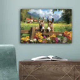 Ezels - Bloemen - Zomers canvas 2cm klein -sfeer4