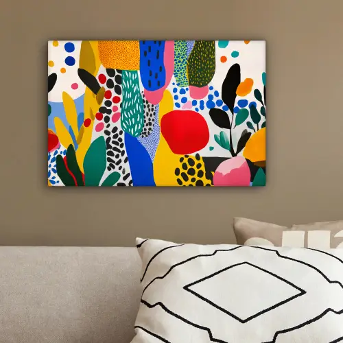 Stippen - Vormen - Modern - Kleuren canvas 2cm klein -sfeer3