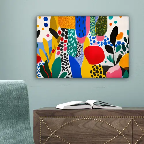 Stippen - Vormen - Modern - Kleuren canvas 2cm klein -sfeer4