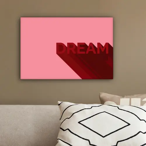 Dream - 3D - Rood - Roze canvas 2cm klein -sfeer3