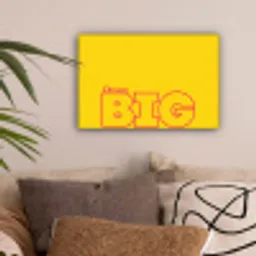Dream big - Geel - Grafisch canvas 2cm klein -sfeer1