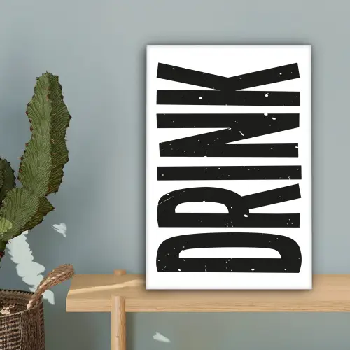 Drink - Zwart - Wit - Decoratie canvas 2cm klein -sfeer4