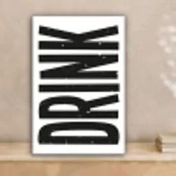 Drink - Zwart - Wit - Decoratie canvas 2cm klein -sfeer1